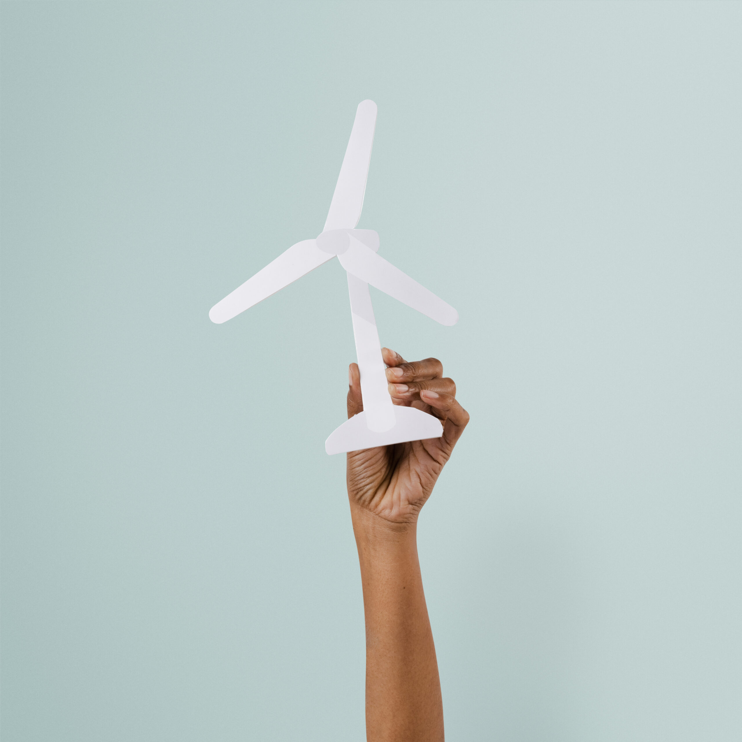 Wind turbine hand renewable energy environment